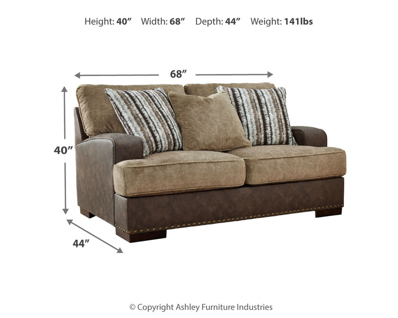 Alesbury Chocolate Sofa And Loveseat