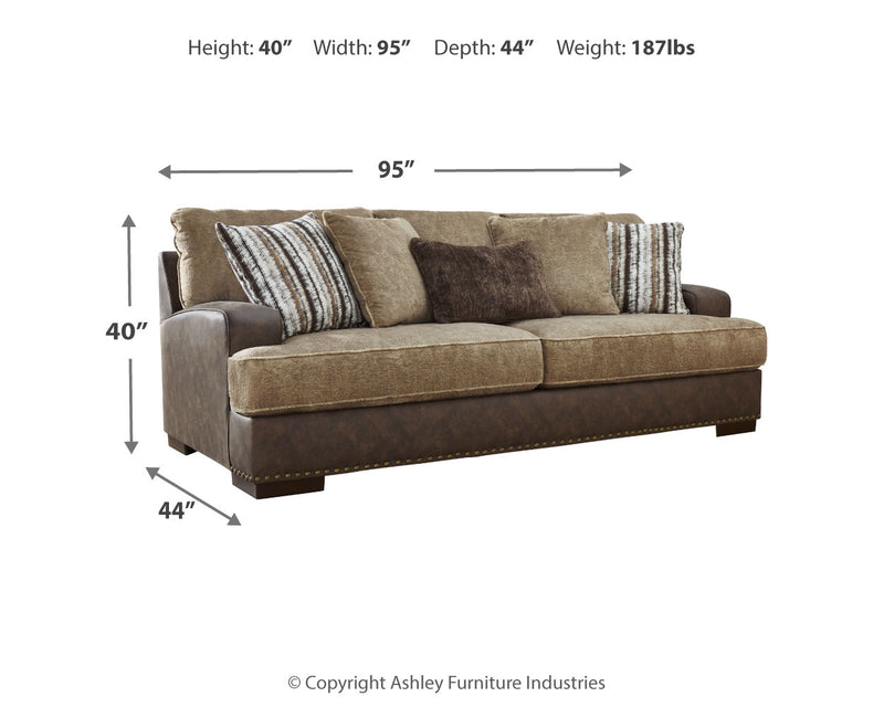 Alesbury Chocolate Sofa And Loveseat