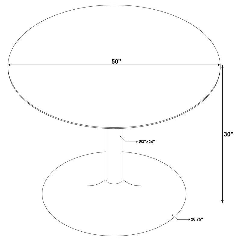 Kella Natural Marble And Gold Circular Dining Room Set