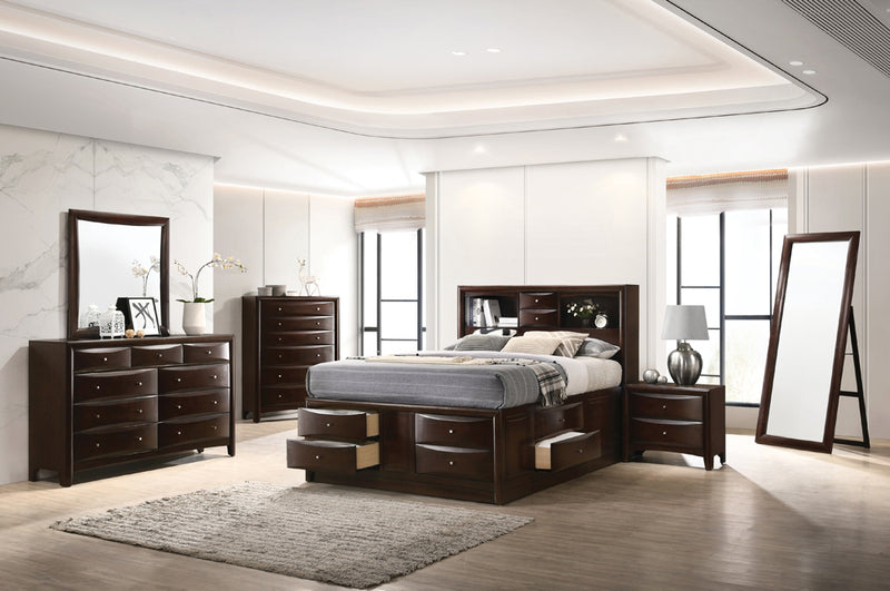 Phoenix Deep Cappucino Storage Platform Bedroom Set