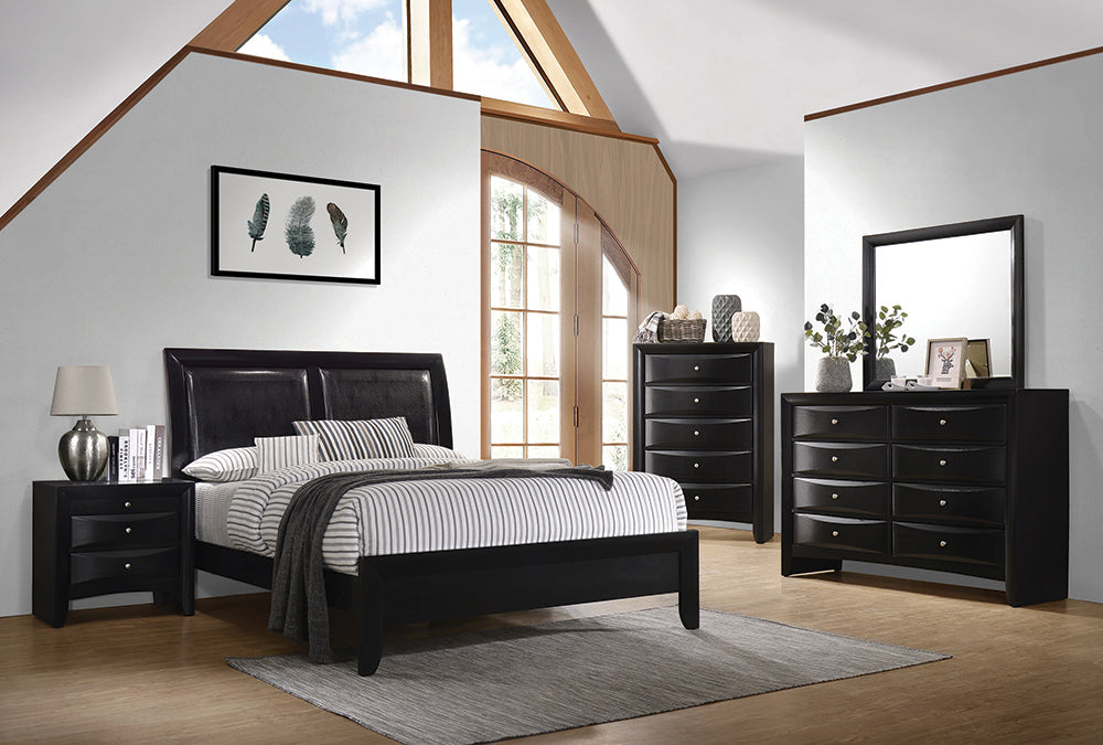 Briana Black Upholstered Panel Bedroom Set