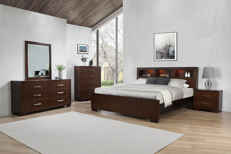 Jessica Cappuccino Storage Headboard Bedroom Set