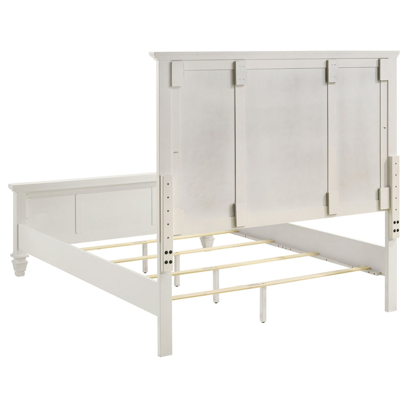 Sandy Beach White High Headboard Panel Bedroom Set