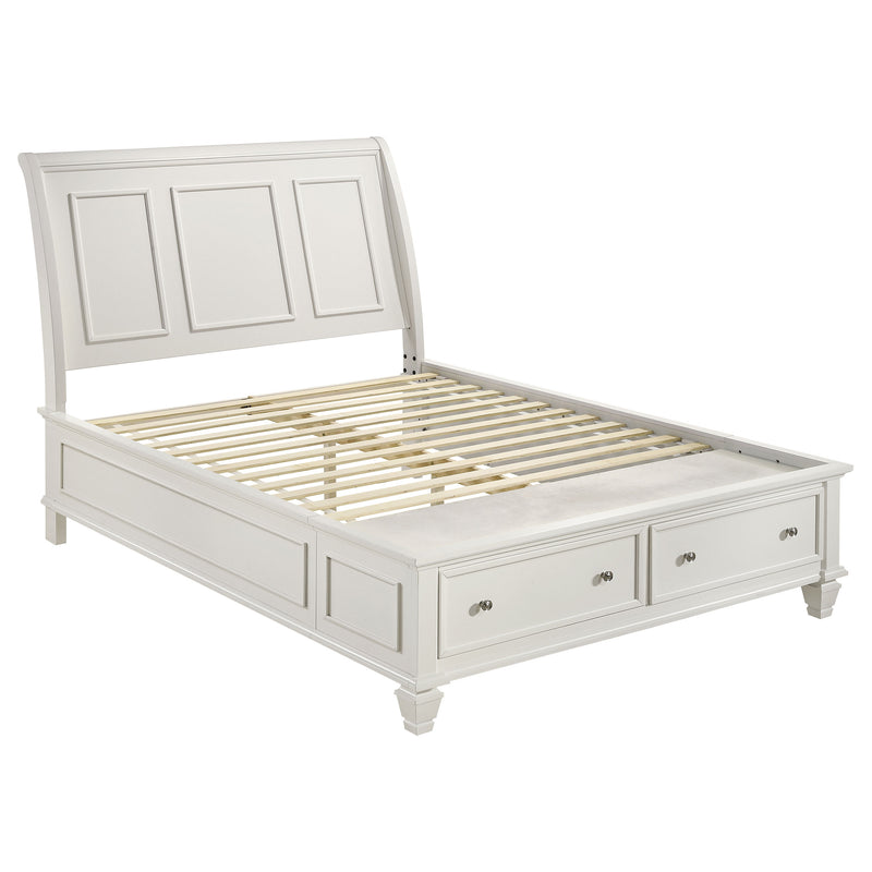 Sandy Beach White Storage Sleigh Bedroom Set