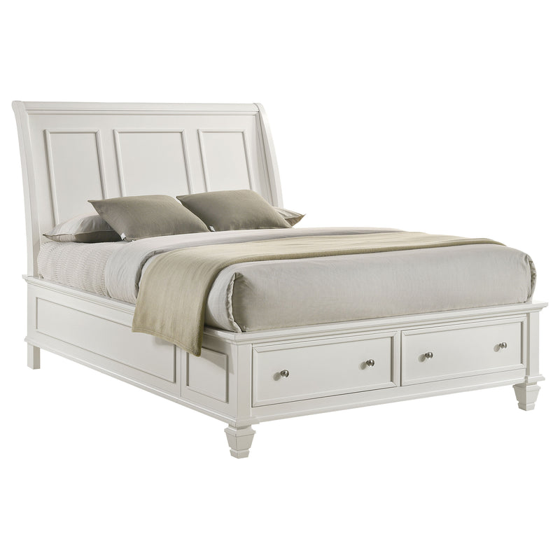 Sandy Beach White Storage Sleigh Bedroom Set