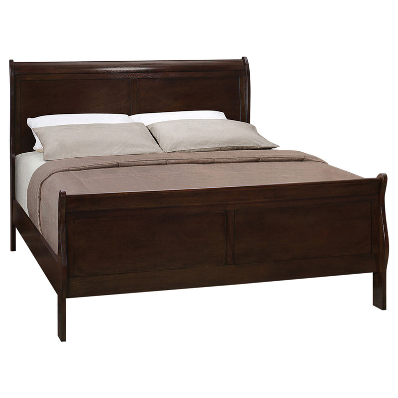 Louis Philippe Cappuccino Panel Sleigh Bedroom Set