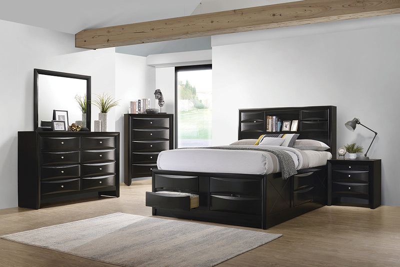 Briana Black Platform Storage Bedroom Set