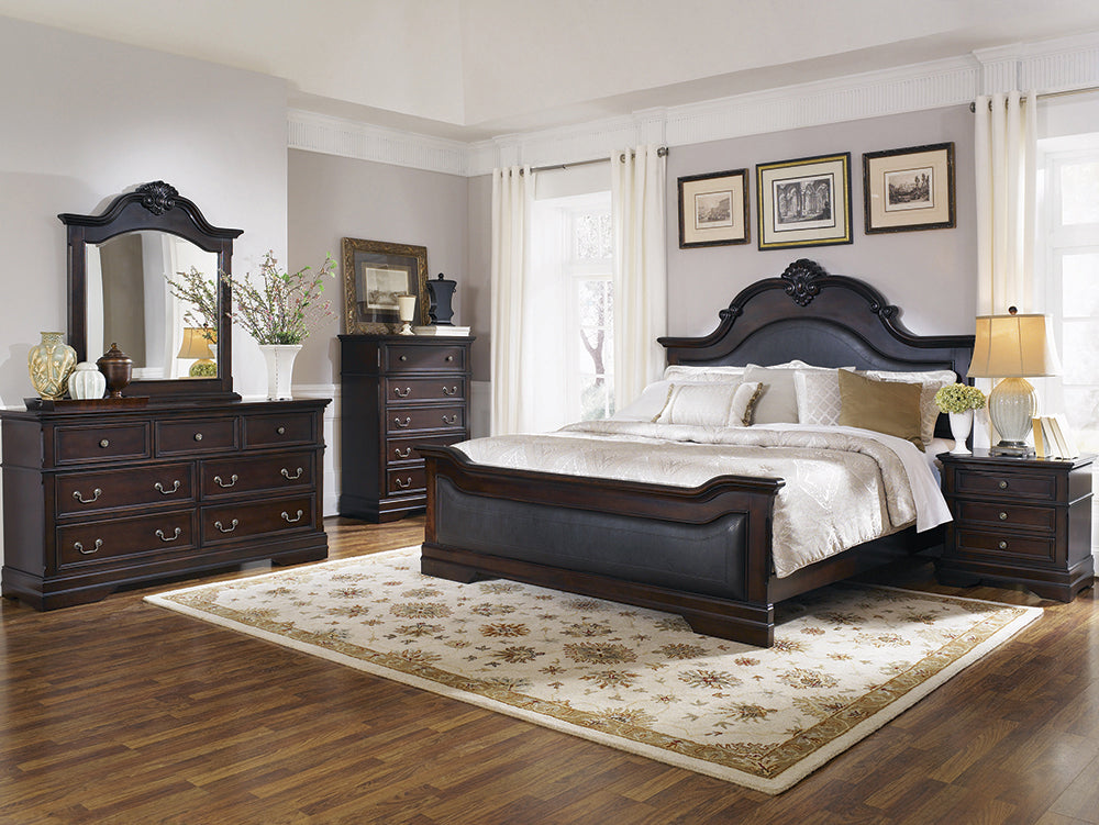 Cambridge Cappuccino And Brown Panel Bedroom Set