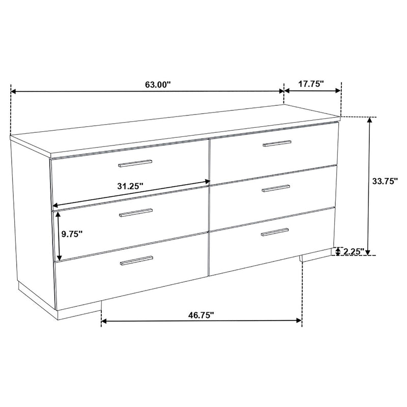 Felicity 4 piece Twin Bedroom Set With Led Headboard And Mirror Glossy White