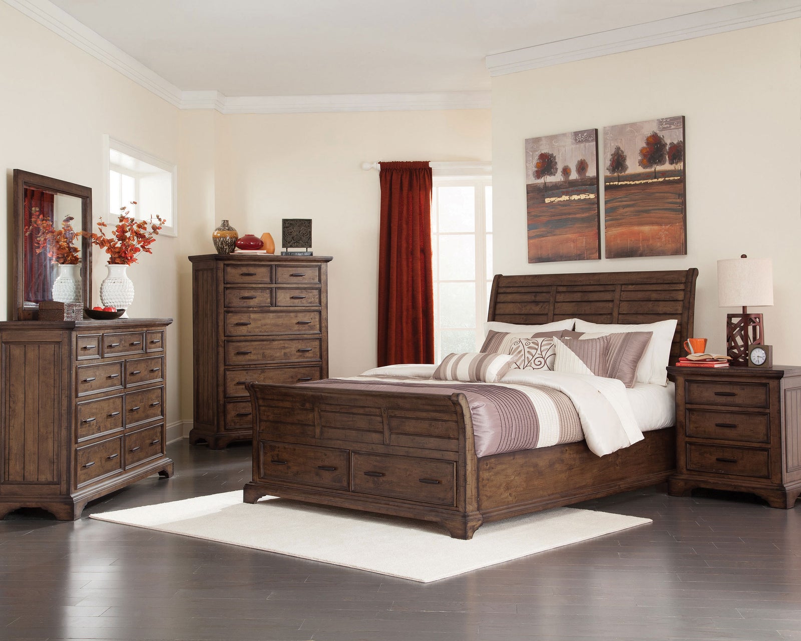 Elk Grove Vintage Bourbon Rustic Storage Bedroom Set