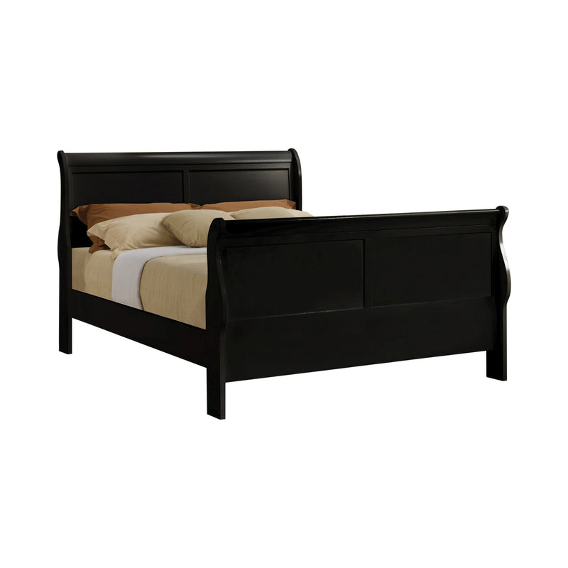 Louis Philippe Black Sleigh Panel Bedroom Set