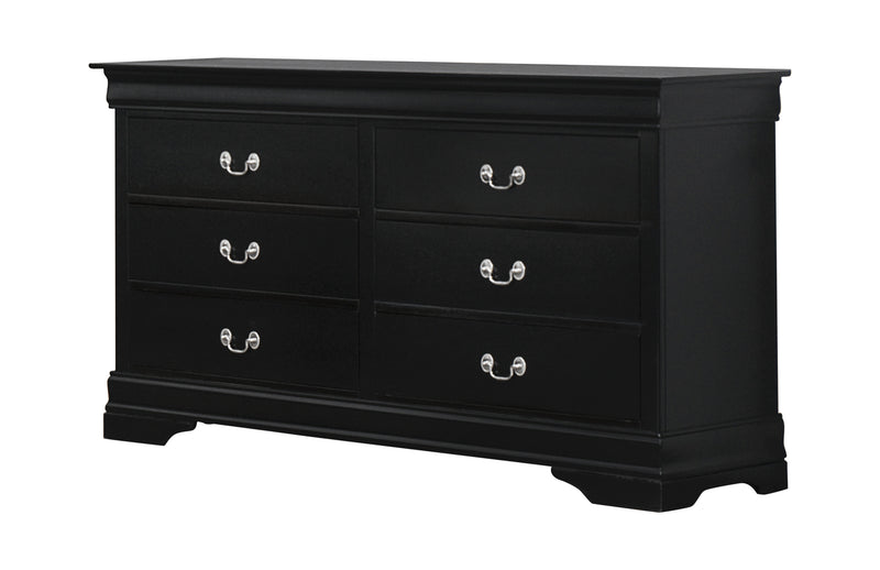 Louis Philippe Black Sleigh Panel Bedroom Set