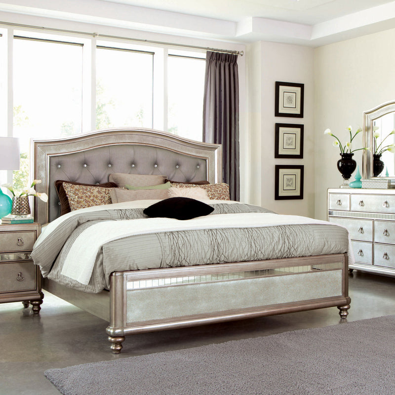 Bling Game Metallic Platinum Panel Bedroom Set