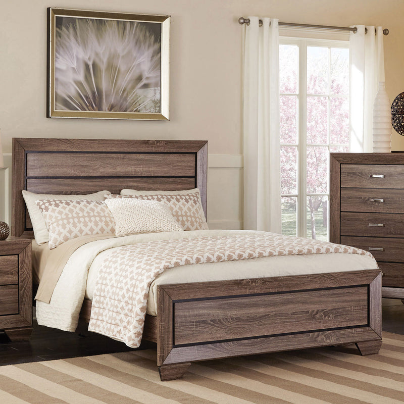 Kauffman Washed Taupe Panel Bedroom Set