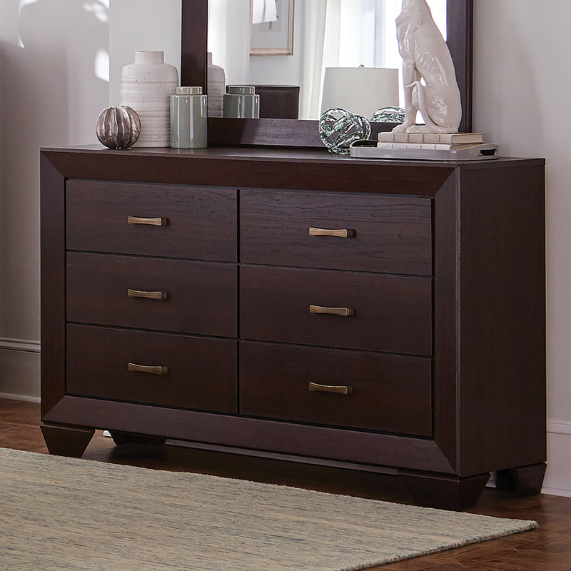 Kauffman Dark Cocoa Panel Bedroom Set