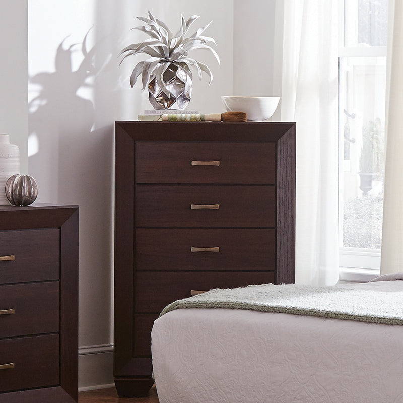 Kauffman Dark Cocoa Panel Bedroom Set