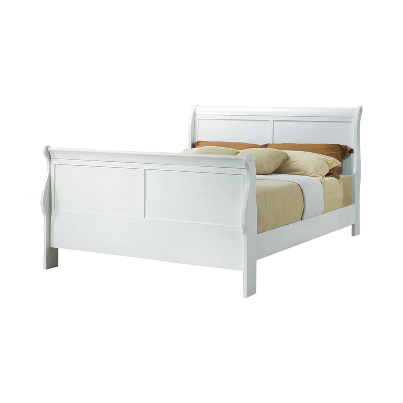 Louis Philippe White Sleigh Panel Bedroom Set