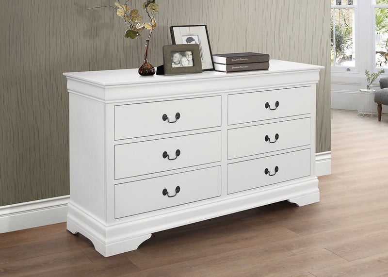 Louis Philippe White Sleigh Panel Bedroom Set