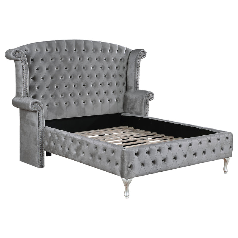 Deanna Grey Tufted Upholstered Bedroom Set