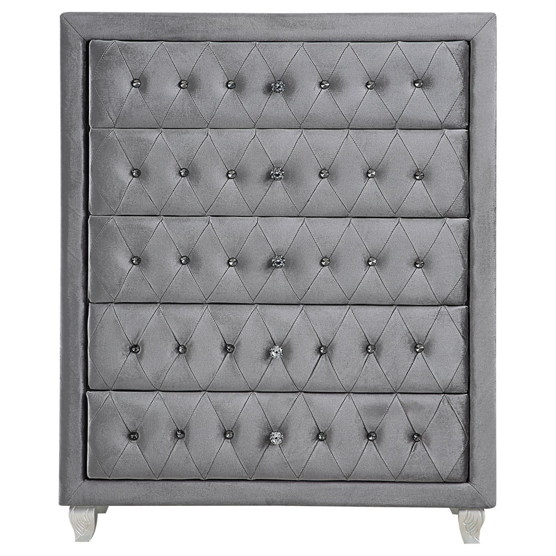 Deanna Grey Tufted Upholstered Bedroom Set