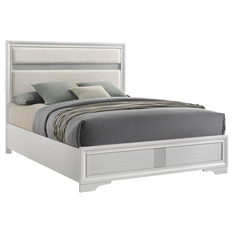 MIRANDA COLLECTION Miranda 55-inch Upholstered Queen Panel Bed White 205110Q