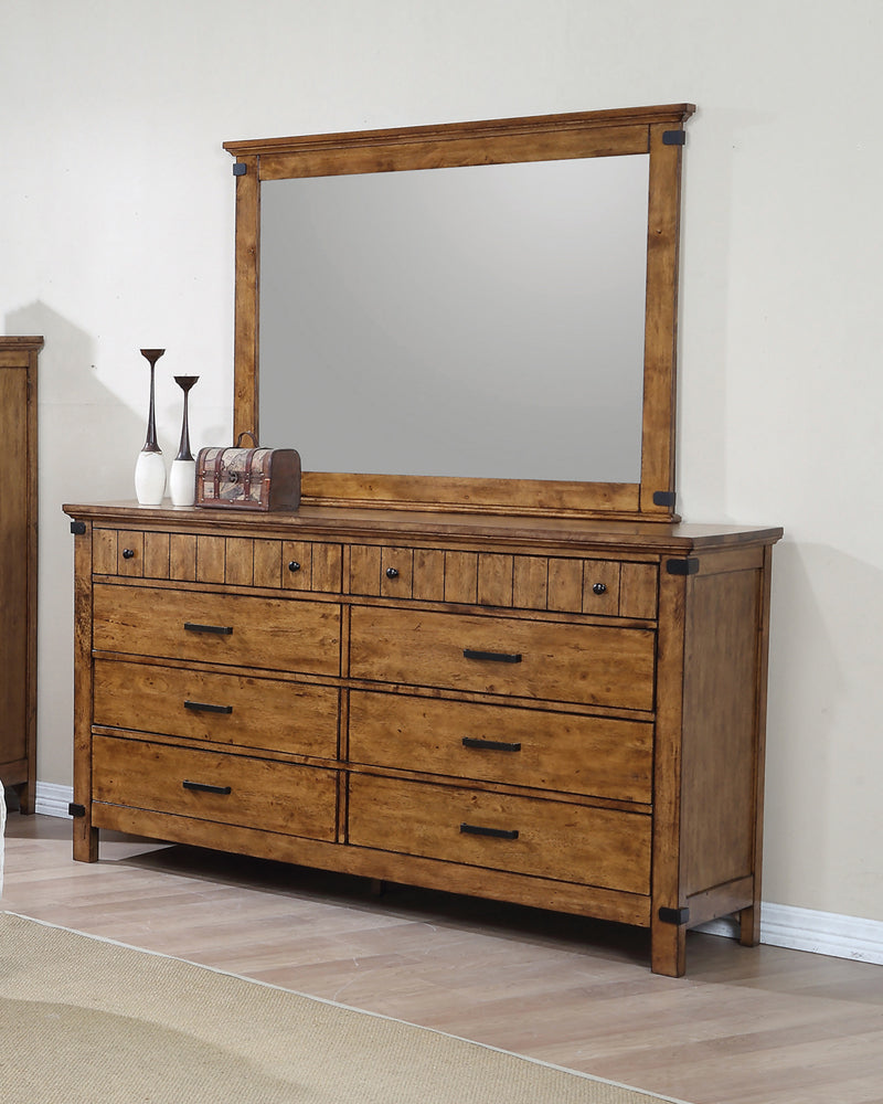 Brenner Rustic Honey Panel Bedroom Set