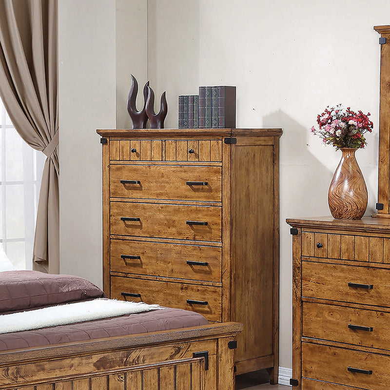 Brenner Rustic Honey Storage Bedroom Set