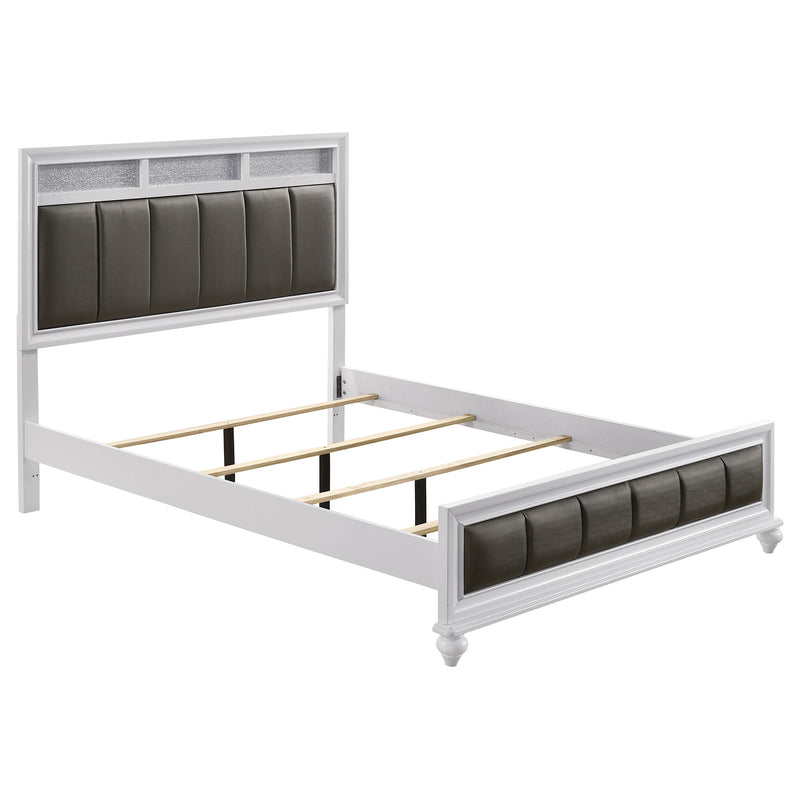 Barzini White Upholstered Panel Bedroom Set