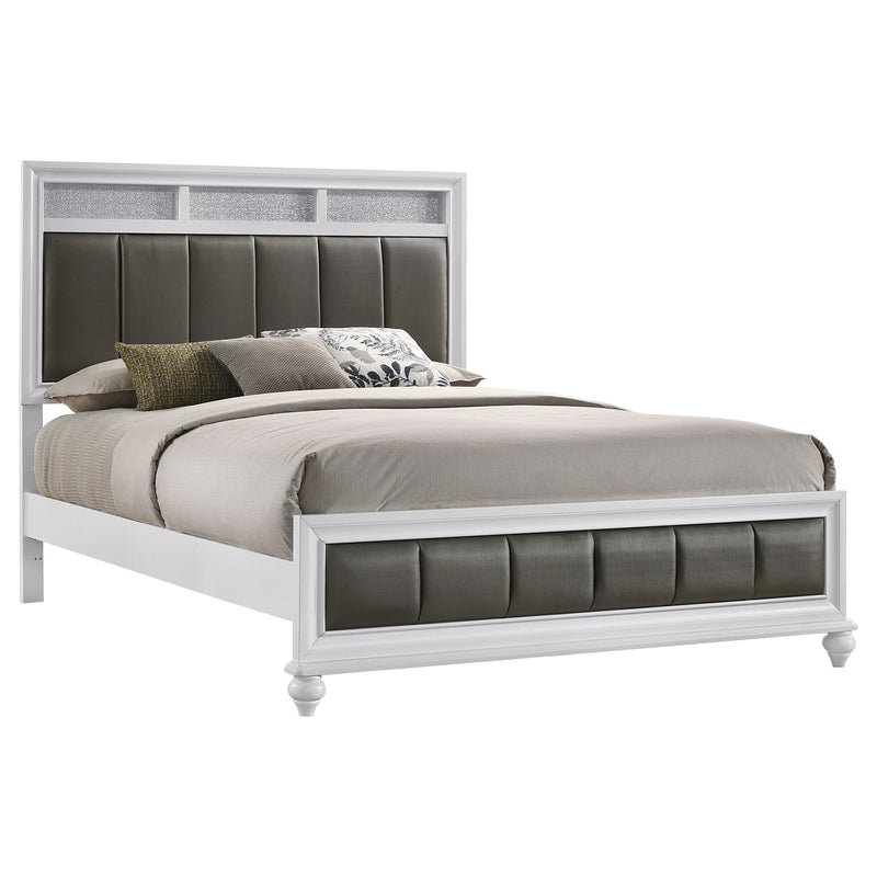 Barzini White Upholstered Panel Bedroom Set