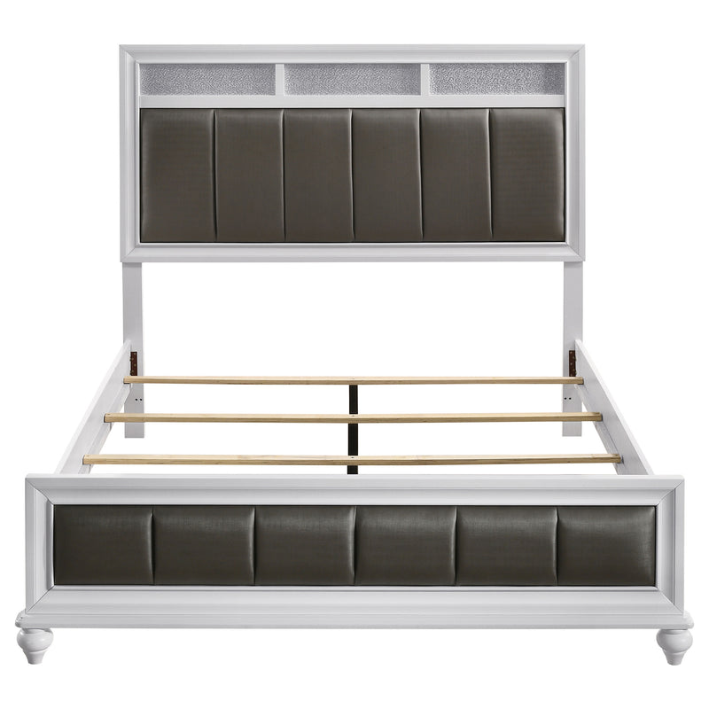 Barzini White Upholstered Panel Bedroom Set