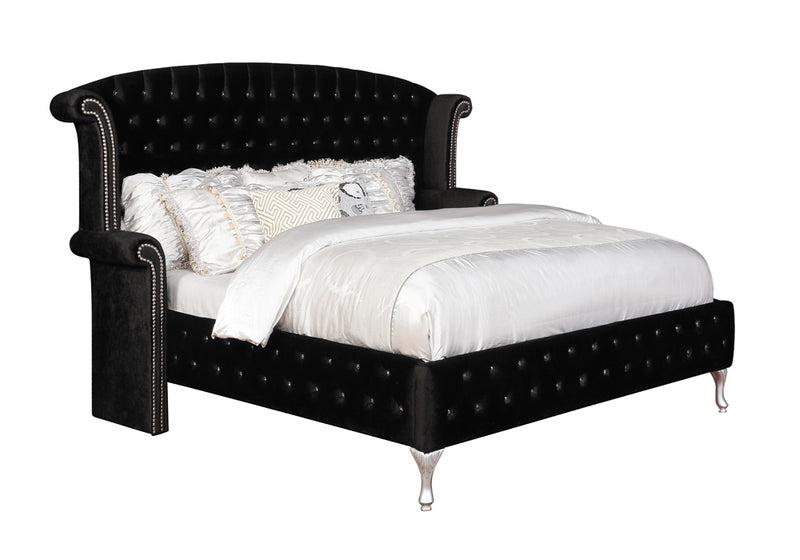 Deanna Tufted Upholstered Black Bedroom Set