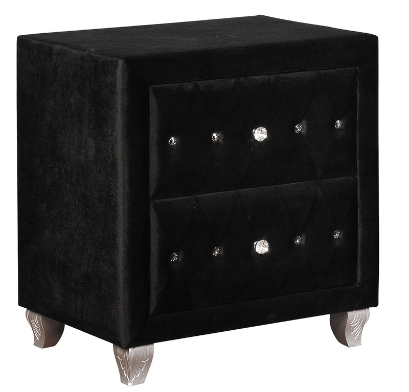 Deanna Tufted Upholstered Black Bedroom Set