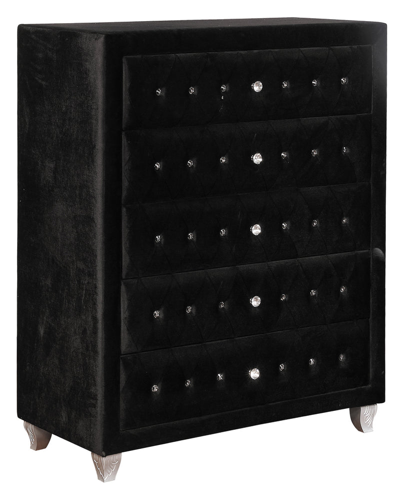 Deanna Tufted Upholstered Black Bedroom Set