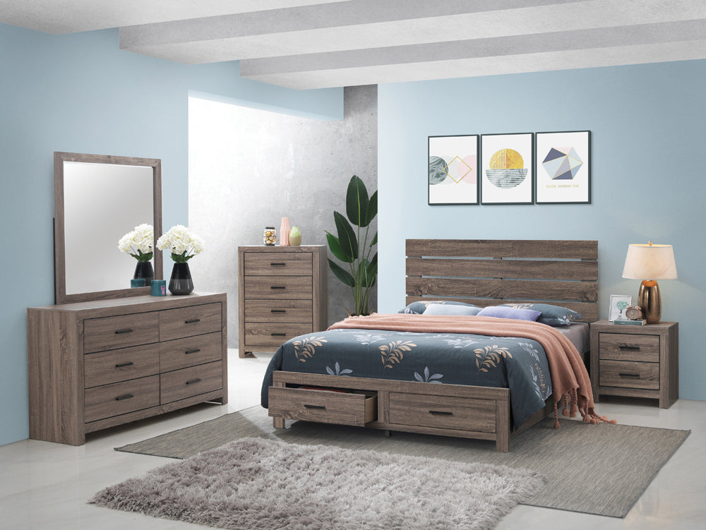 Brantford Barrel Oak Storage Bedroom Set