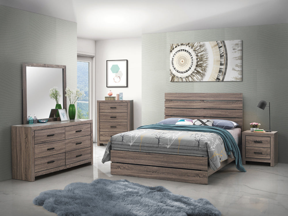 Brantford Barrel Oak Panel Bedroom Set