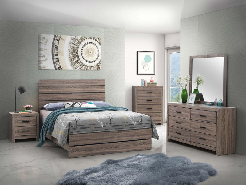 Brantford Wood King Panel Bed Barrel Oak