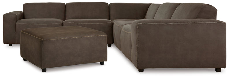 Allena Gunmetal 5-Piece Sectional With Ottoman