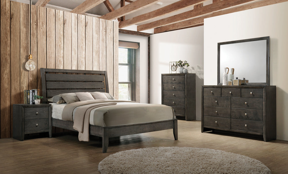 Serenity Mod Grey Panel Bedroom Set