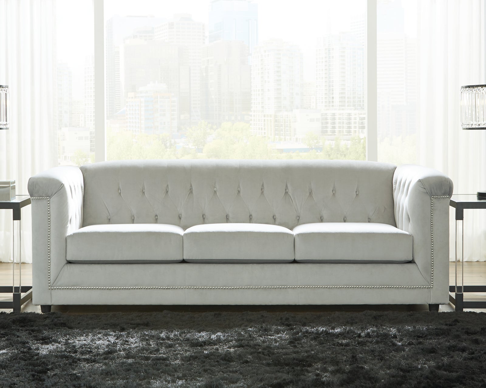 Josanna Gray Sofa Loveseat And Chair