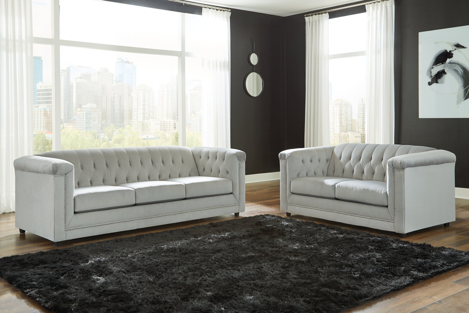 Josanna Gray Sofa And Loveseat