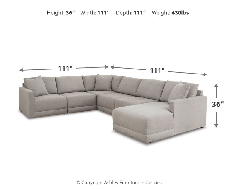 Katany Shadow 6-Piece Sectional With Chaise 22201S7