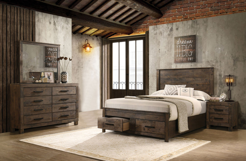 Woodmont Rustic Golden Brown Storage Bedroom Set