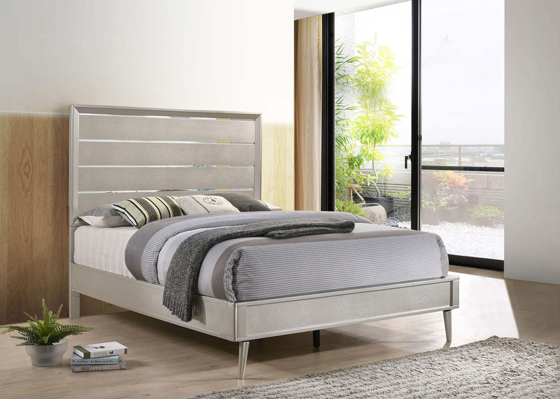 Ramon Metallic Sterling Panel Bedroom Set