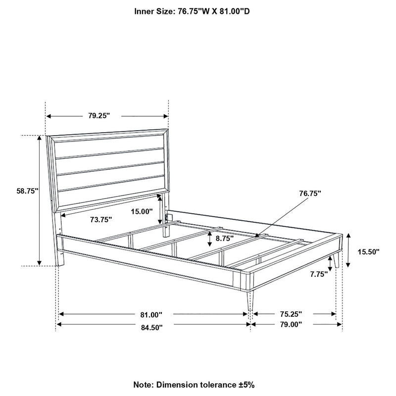 Ramon Metallic Sterling Panel Bedroom Set