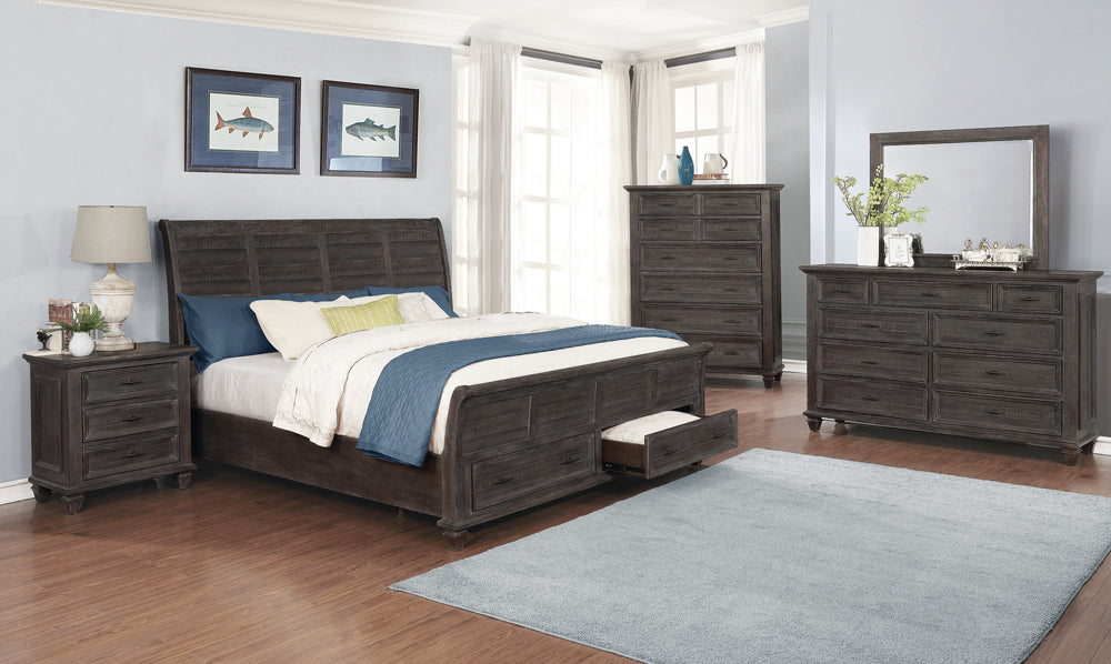 Atascadero Weathered Carbon 2 Drawer Storage Bedroom Set