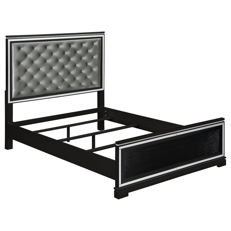 Eleanor Silver And Black Upholstered Tufted Bedroom Set