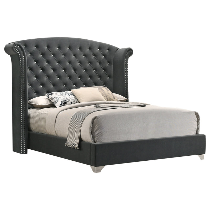 Melody Grey Wingback Upholstered Bedroom Set