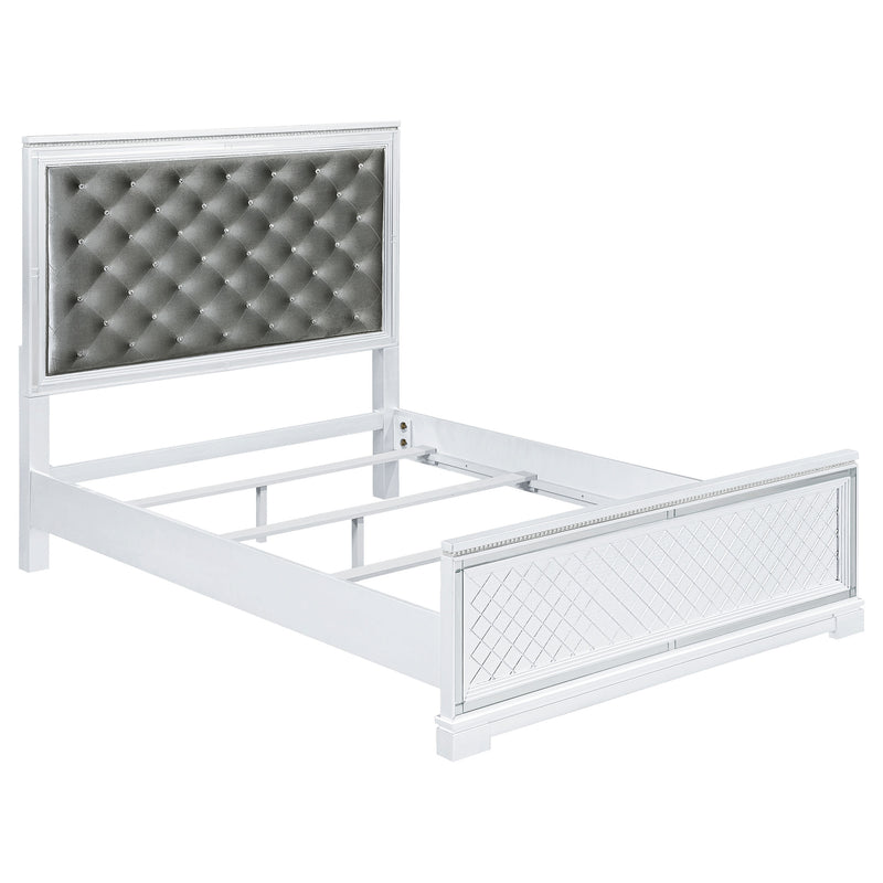 Eleanor White Upholstered Tufted Bedroom Set