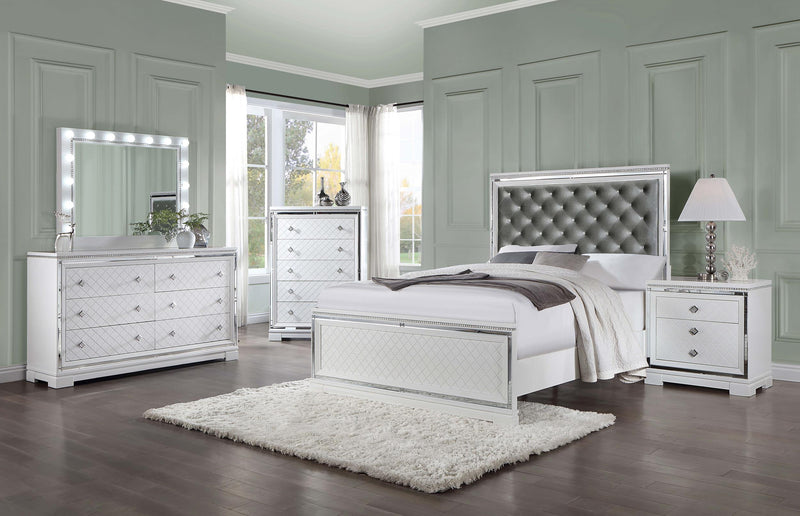 Eleanor Wood Queen Panel Bed White