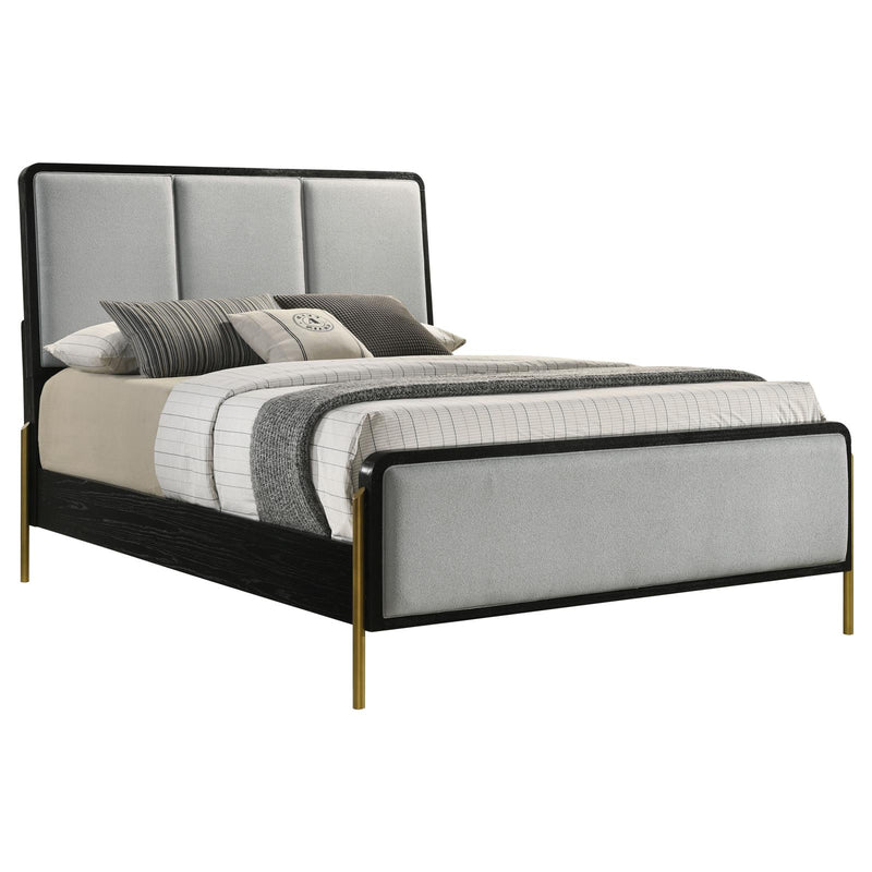 Arini Arini Queen Bed With Upholstered Headboard Black And Grey 224331Q